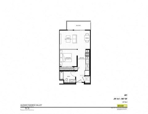 A2-RW Jr 1x1 floor plan
